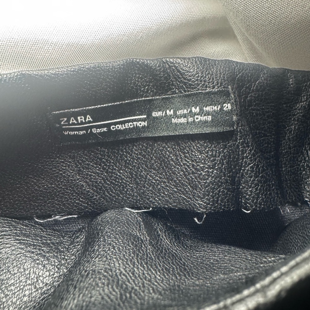 Zara Asymmetrical Black Faux Leather Skirt - Picture 4 of 4